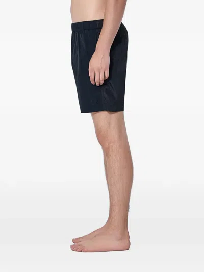 Moncler Logo-patch Elasticated-waist Swim Shorts In Black