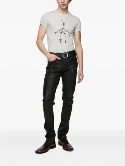 Acne Studios Fitted Graphic T-shirt In Gray