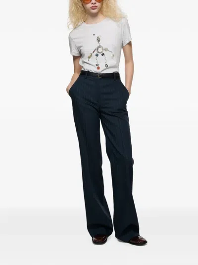 Acne Studios Fitted Graphic T-shirt In Gray