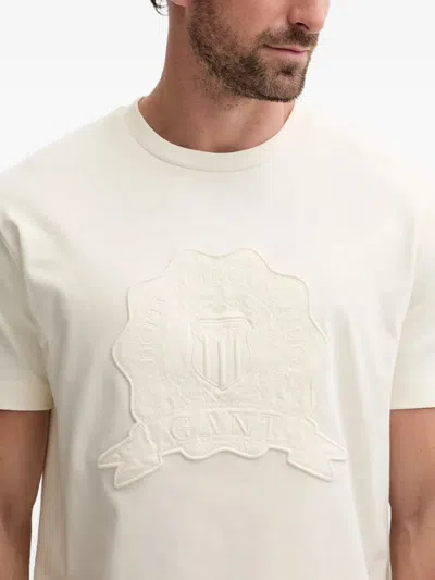 Gant Embroidered-patch T-shirt In White