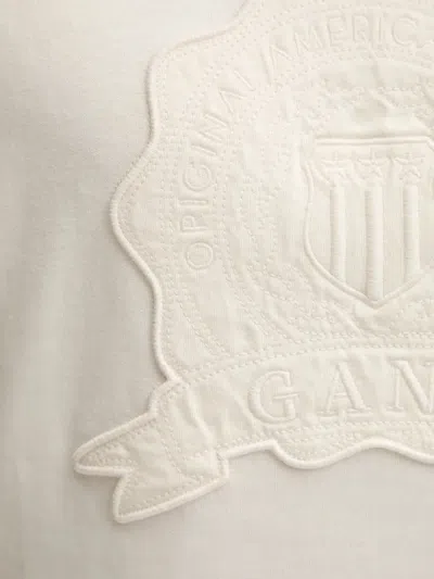 Gant Embroidered-patch T-shirt In White