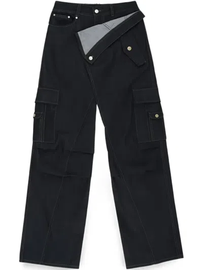 Andersson Bell Asymmetric Cargo Pants In Blue