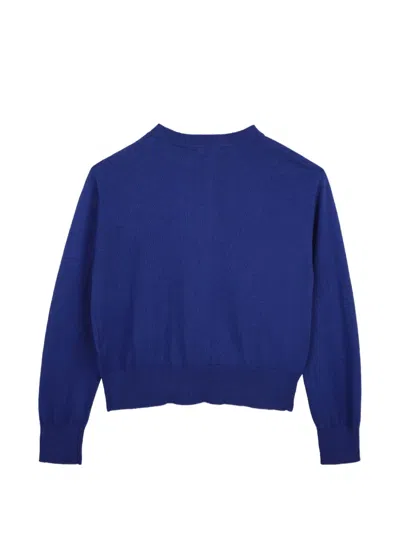 Marc Jacobs Argyle-pattern Embroidered Cardigan In Blue