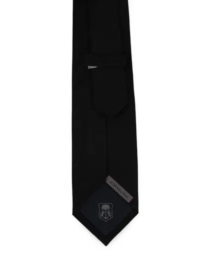 Corneliani Silk Tie In Black
