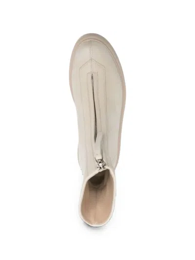 The Row Front-zipped Ankle Boots In Neutral