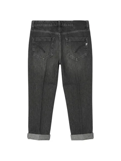 Dondup Koons Button-fly Turned-up Jeans In Black