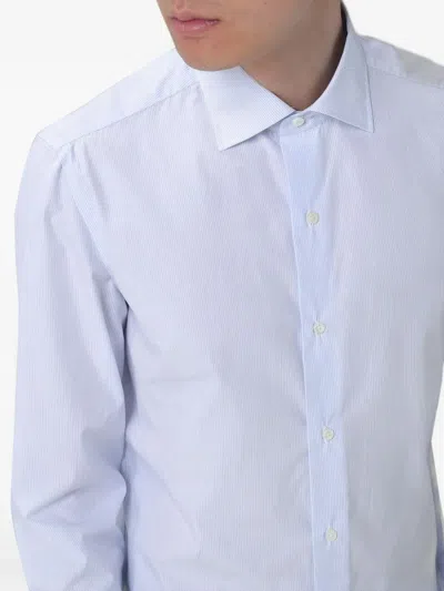 Luigi Borrelli Vertical-stripe Long-sleeve Shirt In White