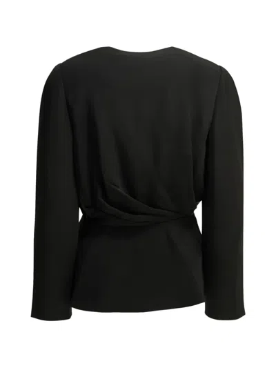 Chloé Draped Top Gold Tone Hardware Peplum In Black