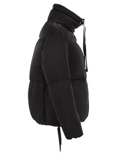 Herno High-neck Down Jacket With Drawstring Collar In Multi