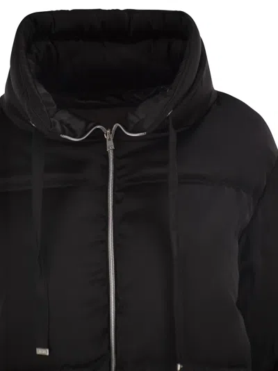 Herno High-neck Down Jacket With Drawstring Collar In Multi