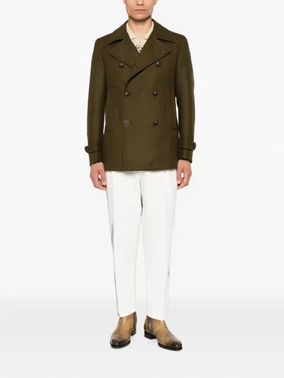 Tagliatore Double-breasted Buttoned Jacket In Green