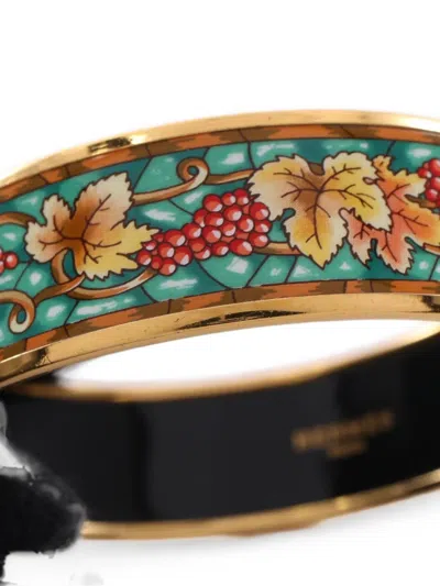 Pre-owned Hermes Cloisonne Email Bangle In Gold