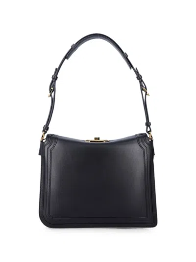 Lanvin Compagnon Small Asymmetrical Bag With A Python Finish In Black