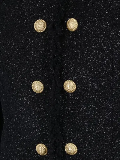 Balmain Tailored Wool-blend Jacket With Sculpted Structure In Black