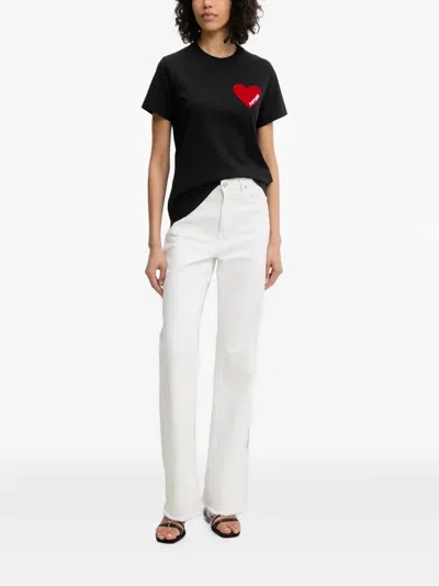 From Future Heart-patch T-shirt In Black