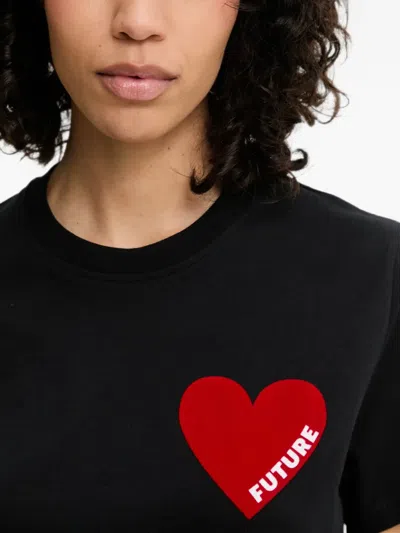 From Future Heart-patch T-shirt In Black