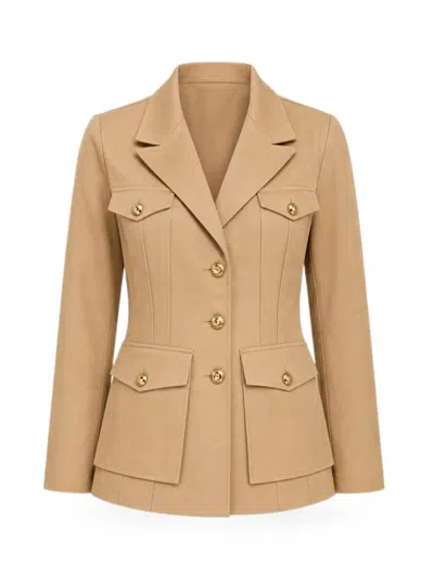 Elisabetta Franchi Single-breasted Flap-pocket Jacket In Multi