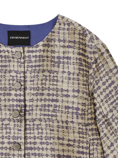 Emporio Armani Jacquard-pattern Drawstring Jacket In Multi