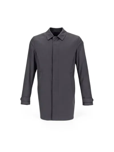 Herno Button-cuff Wool Coat In Gray