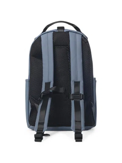 Rains Clip-front Logo-embossed Backpack In Blue