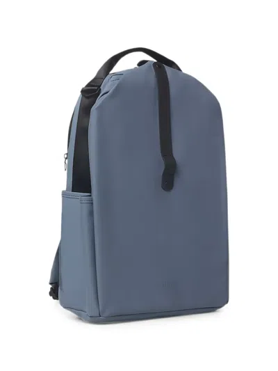 Rains Clip-front Logo-embossed Backpack In Blue