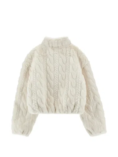 Ermanno Scervino Junior Cable-knit Jacket In White