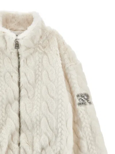 Ermanno Scervino Junior Cable-knit Jacket In White