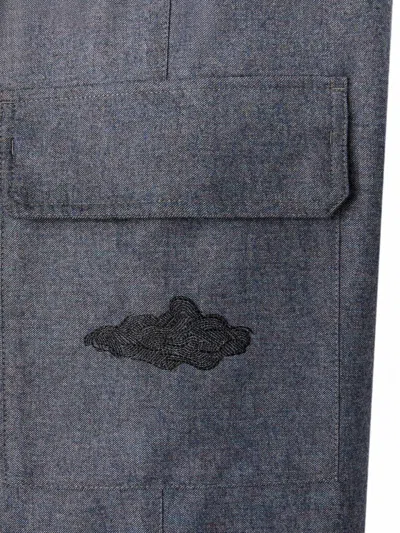 Retori Embroidered Cargo Pants In Blue