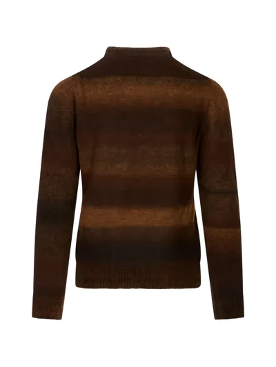 Corneliani Horizontal-stripe Sweater In Brown