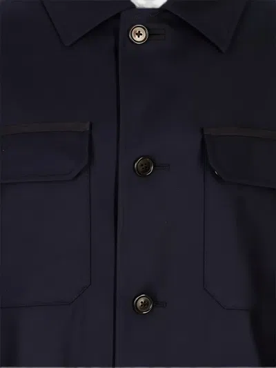 Corneliani Button-up Multi-pocket Jacket In Blue