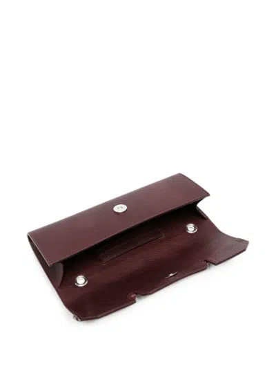 Dsquared2 Logo-plaque Pebbled-leather Clutch Bag In Brown