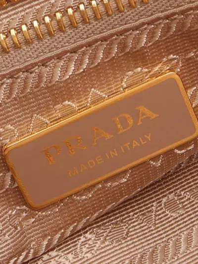 Pre-owned Prada 2025 Medium Leather Dangle Top Handle Bag Shoulder Bag In Neutral