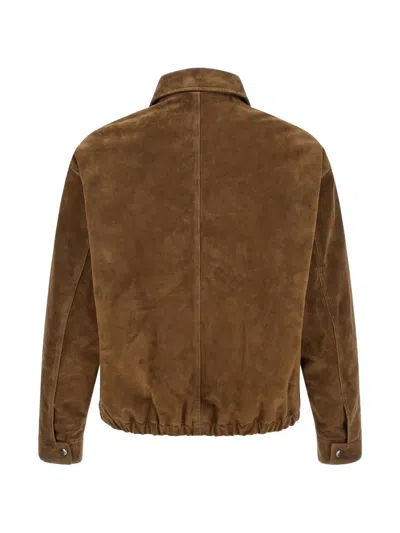Giorgio Brato Suede Jacket Buttoned Cuffs Elasticated Hem Collar In Brown