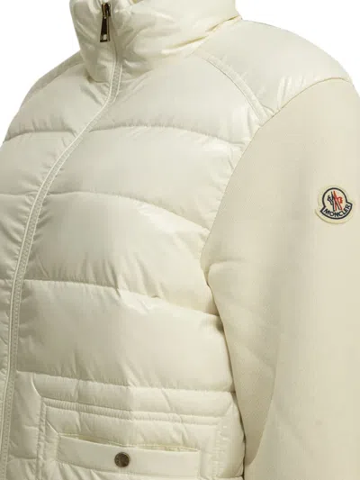 Moncler Logo Patch Zip-up Jacket In Animal Print