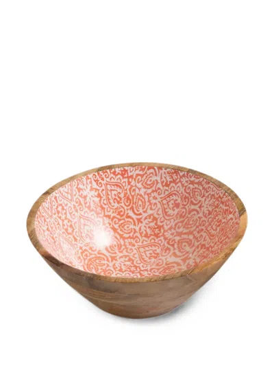 J-line Patterned Mango-wood Bowl In Brown