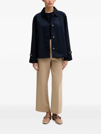 Benetton Button-cuff Raglan-sleeve Coat In Multi