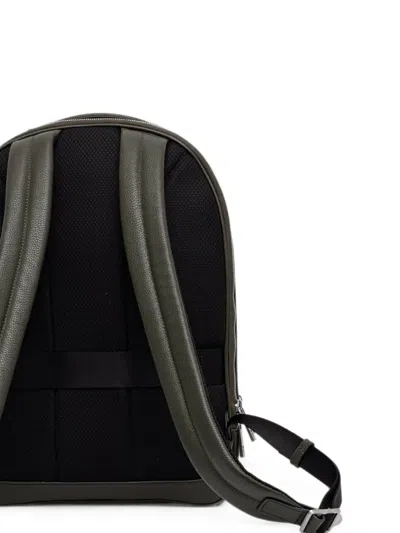 Trussardi Office Pebbled-effect Backpack In Green
