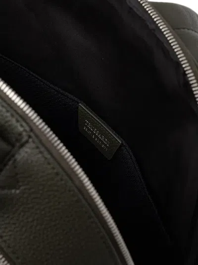 Trussardi Office Pebbled-effect Backpack In Green