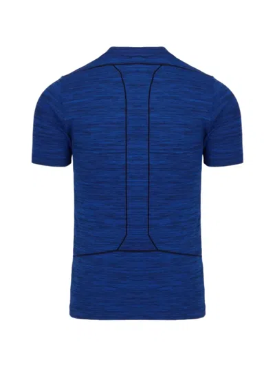 I-exe Marl-pattern Logo-print T-shirt In Blue