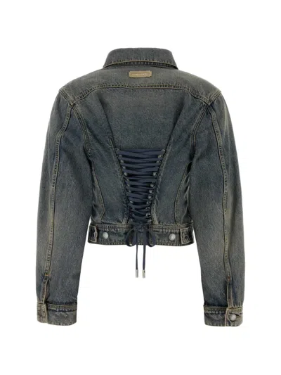 Alexander Mcqueen Long-sleeve Denim Jacket In Blue
