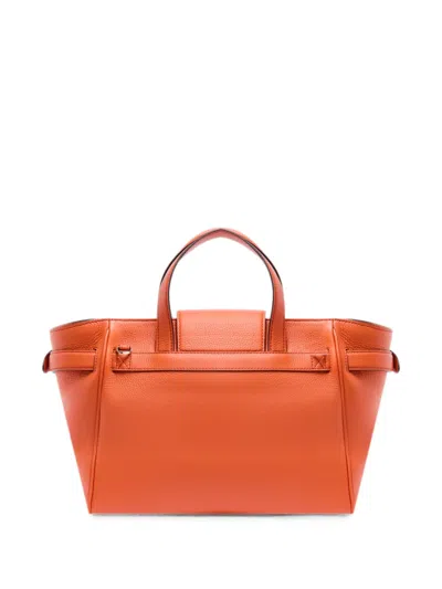 Lancel Medium Thea Grained Handbag In Orange