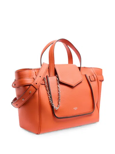 Lancel Medium Thea Grained Handbag In Orange