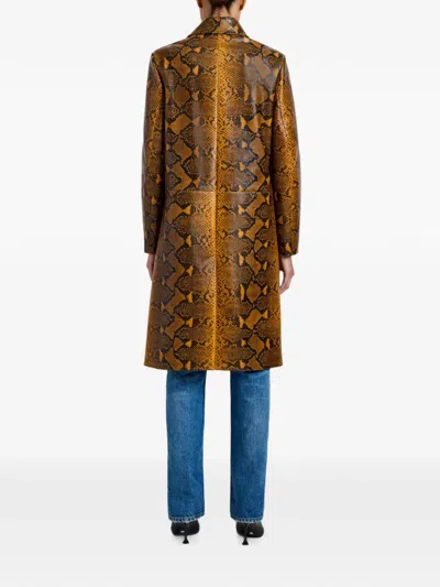 Proenza Schouler Leticia Coat In Python-print In Brown