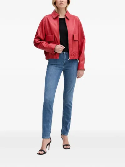 Trussardi Flap-pocket Jacket In Red