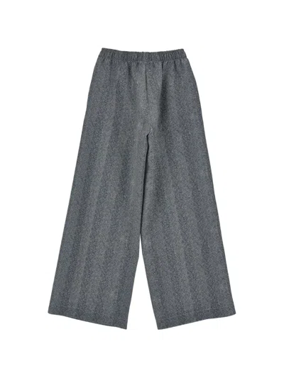 Ermanno Scervino Junior Herringbone-pattern Elasticated-waist Trousers In Blue
