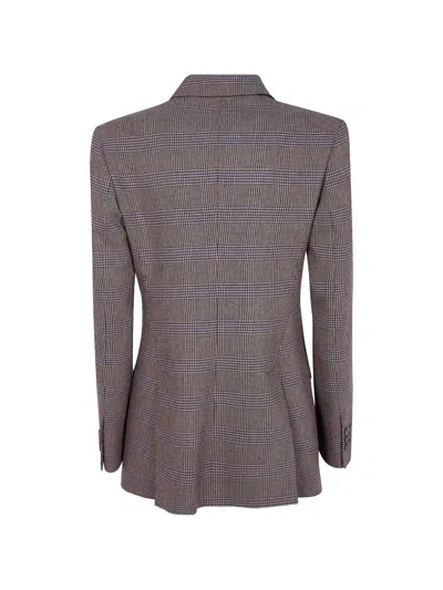 P.a.r.o.s.h Check-pattern Double-breasted Blazer In Animal Print