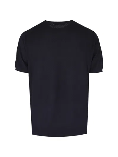 Corneliani Ribbed-knit T-shirt In Blue
