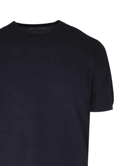 Corneliani Ribbed-knit T-shirt In Blue