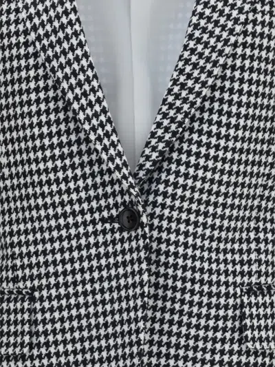 Tom Ford Houndstooth Single Breasted Tailored Jacket In Black
