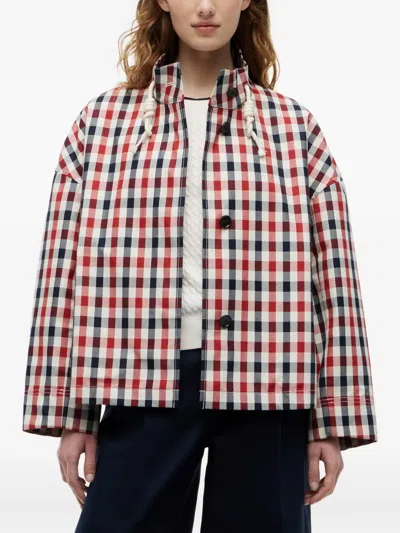 Tommy Hilfiger Gingham-check Drawstring Jacket In Multi